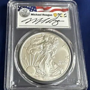 2021(P) FDOI PCGS MS 69 緊急発行 マイク・レーガン直筆サイン入りアメリカンイーグル