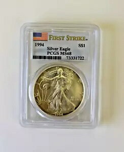 1994年 PCGS MS68 ファーストストライク アメリカンシルバーイーグル $1 MS 68