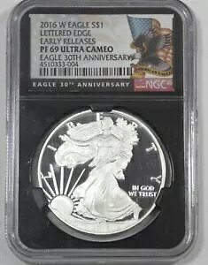 2016-W �A�����J�� �V���o�[ �C�[�O�� $1 �u���b�N���x�� NGC �v���[�t 69 ULT CAM 30���N�L�O