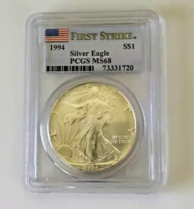 1994年 PCGS MS68 ファーストストライク アメリカンシルバーイーグル $1 MS 68