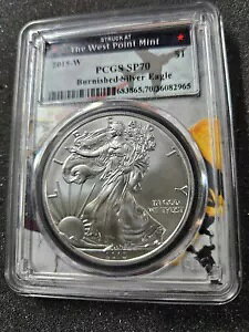 ?? 2015-W 1�I���X �V���o�[�C�[�O�� �o�[�j�b�V���h�R�C�� PCGS SP70