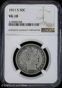 1911-S 50�Z���g �o�[�o�[ �n�[�t�_���[ NGC VG 10