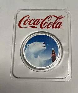 密封された 1 オンス コカ・コーラ ホリデー コイン POLAR BEAR .999 シルバー コーク地金 ラウンド
