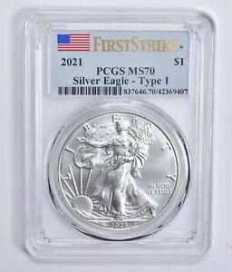 MS70 2021 �A�����J�� �V���o�[ �C�[�O�� �^�C�v 1 �t�@�[�X�g �X�g���C�N PCGS �t���O Lbl *3517