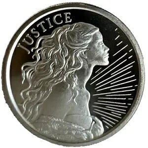 2024 1 oz 999 Fine Silver Shield???? LADY JUSTICE ���E���h�K�[�� BU in CAPSULE