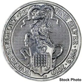 2019 英国 ?5 クイーンズ ビースト エール オブ ビューフォート 2 オンス .9999 上質銀貨
