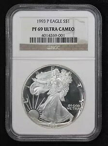 1993-P �v���[�t �A�����J�� �V���o�[ �C�[�O�� NGC PF-69 �E���g�� �J���I 4XK9