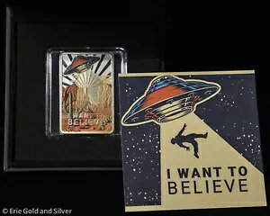 2023 �J�����[�� I Want to Believe UFO 1 �I���X �V���o�[ �o�[�A�{�b�N�X & COA �t��