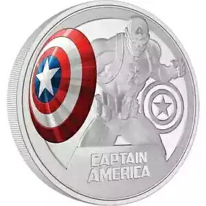 2023 ニュージーランド造幣局 マーベル クラシック キャプテン アメリカ 1 オンス カラー化銀貨