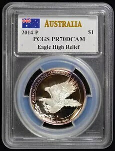 2014-P PCGS PR 70 DCAM �n�C�����[�t �I�[�X�g�����A�Y�I�i�K���V $1 oz .999