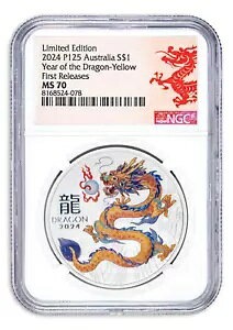 2024 �I�[�X�g�����A ���i�[ �h���S�� 1 �I���X �V���o�[ �J���[�C�G���[ �R�C�� NGC MS70 FR