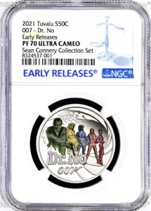 2021 �V���[�� �R�l���[ �R���N�V���� �h�N�^�[ �m�[ �V���o�[ 1/2oz 50c NGC PF70 �W�F�[���Y �{���h 007