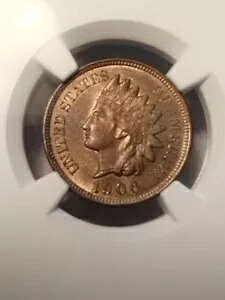 1906 �C���f�B�A�� �w�b�h ���o�e�B �Z���g MS 64 �~���g�X�e�[�g 64 NGC �A���e�B�[�N �A�����J �R�C��