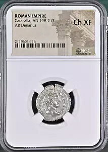 ���[�}�鍑 �J���J�� AD 198-217 AR �f�i���E�X NGC Ch XF