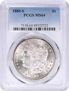 1880-S ���[�K�� �V���o�[ �_���[ MS64 PCGS
