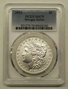 2023 ���[�K�� �V���o�[ �_���[ $1 PCGS MS70 �u���[���x��