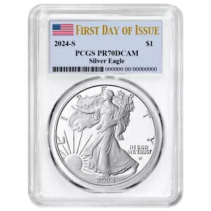 2024-S $1 1 �I���X �v���[�t �A�����J�� �V���o�[ �C�[�O�� PCGS PR70DCAM FDOI �t���O ���x�� �z���C�g...
