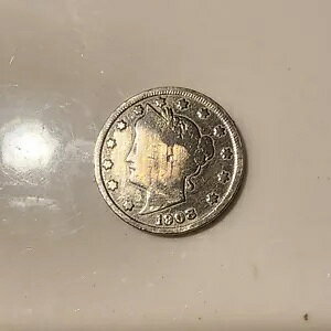 1908 リバティ V ニッケル セント付き ? 米国コイン VG プルーフライク