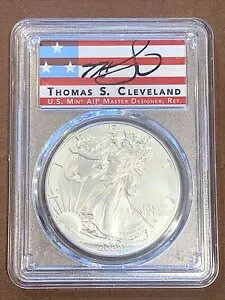 2022- アメリカン シルバー イーグル- PCGS- MS70- FDOI- トーマス クリーブランド アメリカ国旗