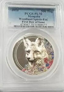 �X�s���b�g�t�H�b�N�X | .999 �V���o�[ | PCGS PL70 | 2018 �����S�� 500 �^�O |�J���[��