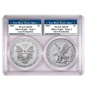 2021 $1 T1 ����� T2 �V���o�[ �C�[�O�� �Z�b�g PCGS MS70 �ŏ��ōŌ�̐��Y�E�G�X�g P...
