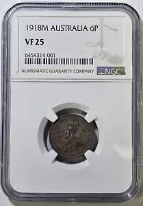 ���A 1918 M �I�[�X�g�����A �V���o�[ 6 �y���X NGC �F�� VF 25 - �L�[���t -