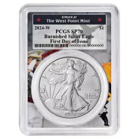 2024-W 光沢仕上げ $1 アメリカン シルバー イーグル PCGS SP70 FDOI ウエスト ポイント フレーム