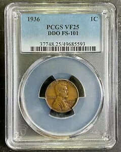 PCGS VF25 1936-P �����J�[�� �E�B�[�g �Z���g 1c FS-101 DDO ��d�_�C�\���o���G�e�B ST