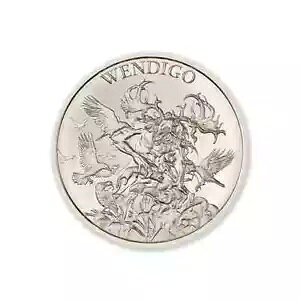 Wendigo 1 oz .999 Fine Silver Round BU Intaglio Cryptozoology �V���[�Y - �݌ɂ���!