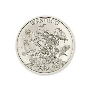 Wendigo 1 oz .999 Fine Silver Round BU Intaglio Cryptozoology �V���[�Y - �݌ɂ���!