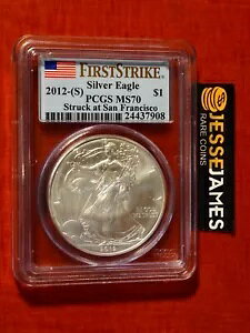 2012 (S) �V���o�[ �C�[�O�� PCGS MS70 ���T���t�����V�X�R �t���b�O ���[�x���Ńt�@�[�X�g �X�g���C�N �X�g���C�N
