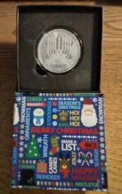 2024年「ハッピーハヌカ」.999シルバーコイン、カプセル入り、カスタムギフトボックス入り