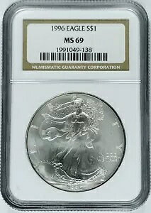 1996�NUS�V���o�[�C�[�O���I NGC MS69�I 1�I���X��.999�t�@�C���V���o�[!�����ׂ��i���I NR #B1221