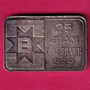 �V���o�[ �o�[ : �d�� ? 25.26 gm B 25 �O���� �t�@�C�� �V���o�[ ���A �o�[ #KC192
