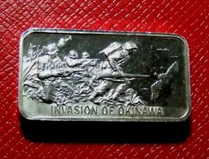 沖縄侵攻バー-リンカーンミント 45グラム.925シルバー-第二次世界大戦の歴史シリーズ