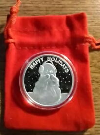 2024年「ハッピーホリデースノーマン」赤いサンタ袋に入ったカプセルに入った0.999シルバーコイン