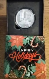 2024年「ハッピーハヌカ」.999シルバーコイン、カプセル入り、カスタムギフトボックス入り