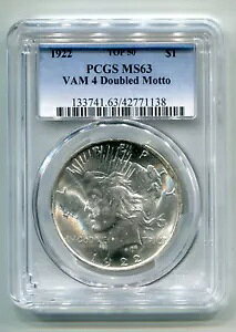 1922 �z�b�g 50 VAM 4 �_�u�� ���b�g�[ �s�[�X �V���o�[ �h�� PCGS MS63 �f�G�ȃI���W�i�� �R�C��