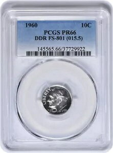 1960 ���[�Y�x���g �V���o�[ �_�C�� DDR FS-801 PR66 PCGS