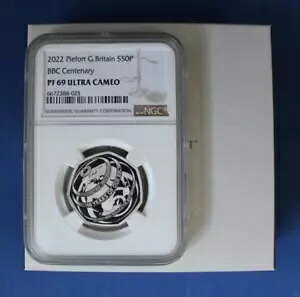 2022 �V���o�[ �v���[�t �s�G�t�H���g 50p �uBBC �Z���e�i���[�v NGC �O���[�h PF69 �P�[�X & COA �t��