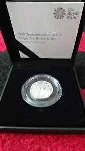 王立造幣局 100 周年記念 人物 50p シルバー ピードフォルト プルーフ