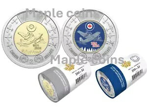 2 ���[�� 2024 RCAF Toonie $2: �J���[ + ���F - �J�i�_ �R�C�� - 100 ���N