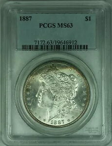 1887 ���[�K�� �V���o�[ �_���[ �R�C�� $1 PCGS MS63 ���C�g�g�[�� (32 F)
