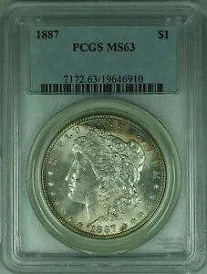 1887 ���[�K�� �V���o�[ �_���[ �R�C�� $1 PCGS MS63 ���C�g�g�[�� (32 D)