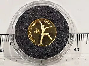 (ロット 881) 24ct 金貨 ~ 1/25 オンス ~ バヌアツ 1997 ~ オリンピック - 体操
