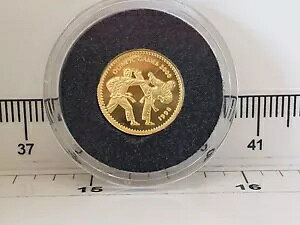 (ロット 881) 24ct 金貨 ~ 1/25 オンス ~ モンゴル 1998 ~ オリンピック ? テコンドー