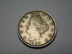 OLD US コイン 1883 リバティ V ニッケル セントなし