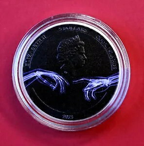 2023 クック諸島 $5 アダム X レイの創造、1 オンスシルバーハイレリーフボックス/COA
