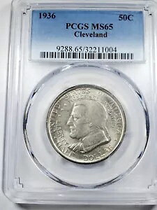1936-P �N���[�u�����h �V���o�[ �n�[�t�_���[�L�O 50C PCGS �~���g�X�e�[�g 65 MS 65