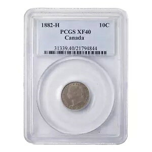 �J�i�_ 1882-H 10 10 �Z���g��� - PCGS XF-40